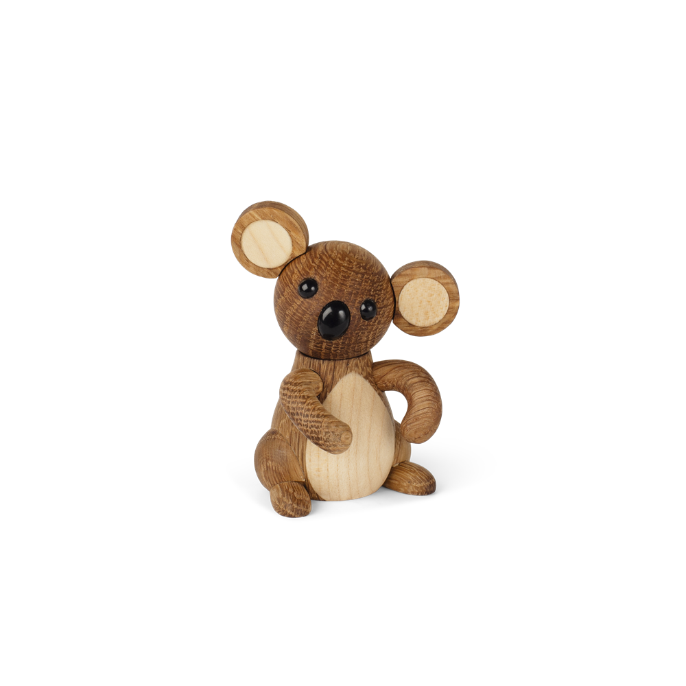 Trädekoration koala. Ek/ask. Mått och vikt: 7,5x4,8x4,6 cm, 41 g.