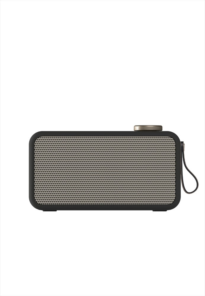 aTUNE 2 är en DAB+-radio i retrostil med högtalare och väckarklocka. Bluetooth 5.3. Räckvidd upp till 10 m. Mått: L19,5 cm / B7 cm / H10,90 cm. Material: 100% återvunnen ABS-plast (GRS), silikon, metall. Färg: Svart
