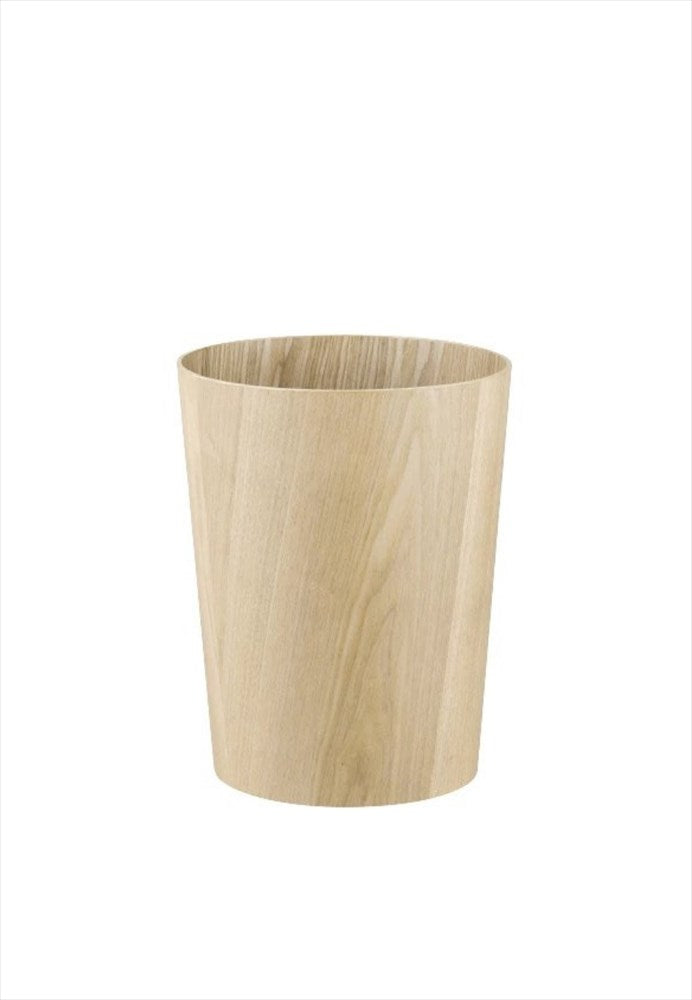 Papperskorg rund. Volym: 10 l. Mått: H30 cm / D23,5 cm. Material: Lövträ. Färg: Natur