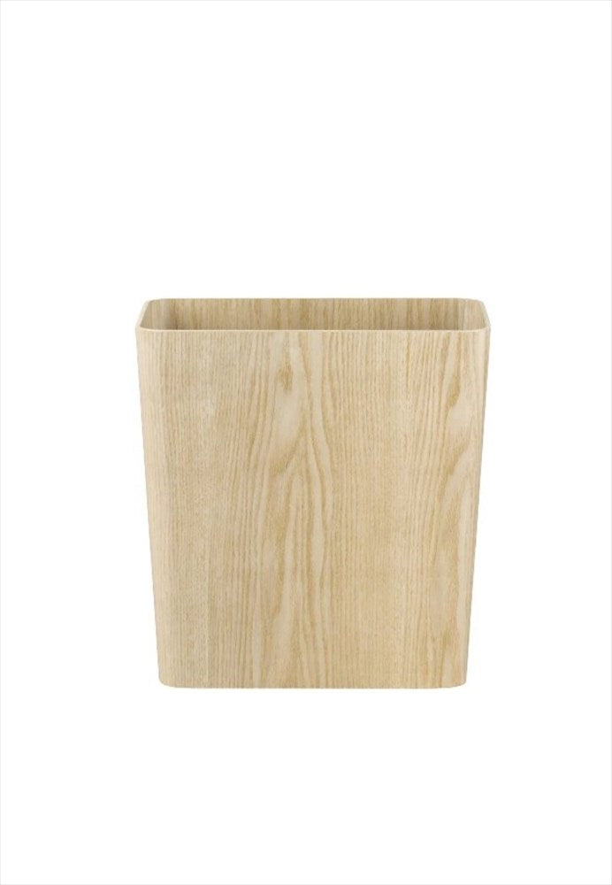 Papperskorg rektangulär. Volym: 9 l. Mått: H30 cm / L28 cm / B15 cm. Material: Lövträ. Färg: Natur