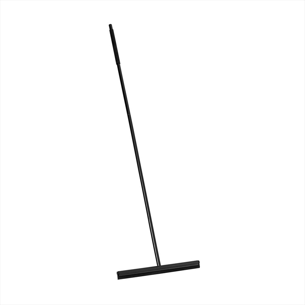 Duschskrapa för golv med hållare. Titaniumlackerad stål/Gummi/Silikon. H 122 cm, B 36 cm, L 2 cm. Svart