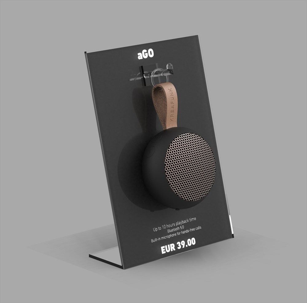 Exponeringsställ för aGO / wiCHARGE. 