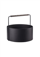 Ashi Vedkorg Large Brun. Mått: H 42 cm, Ø 45 cm. Material: Pulverlackerat stål/Ek