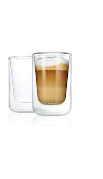 Set med 2 st isolerade Cappuccino-glas / teglas, NERO
