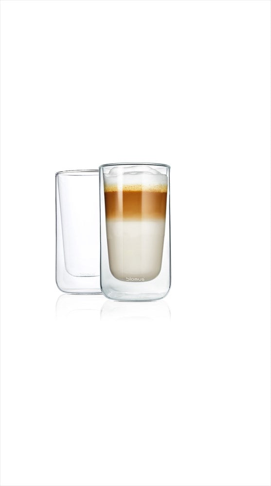 Set med 2 st värmeisolerande Latte Macchiato-glas/Teglas, NERO XL
H 14 cm,Ø 7,5 cm,  0,32 L
Diskmaskinsäker