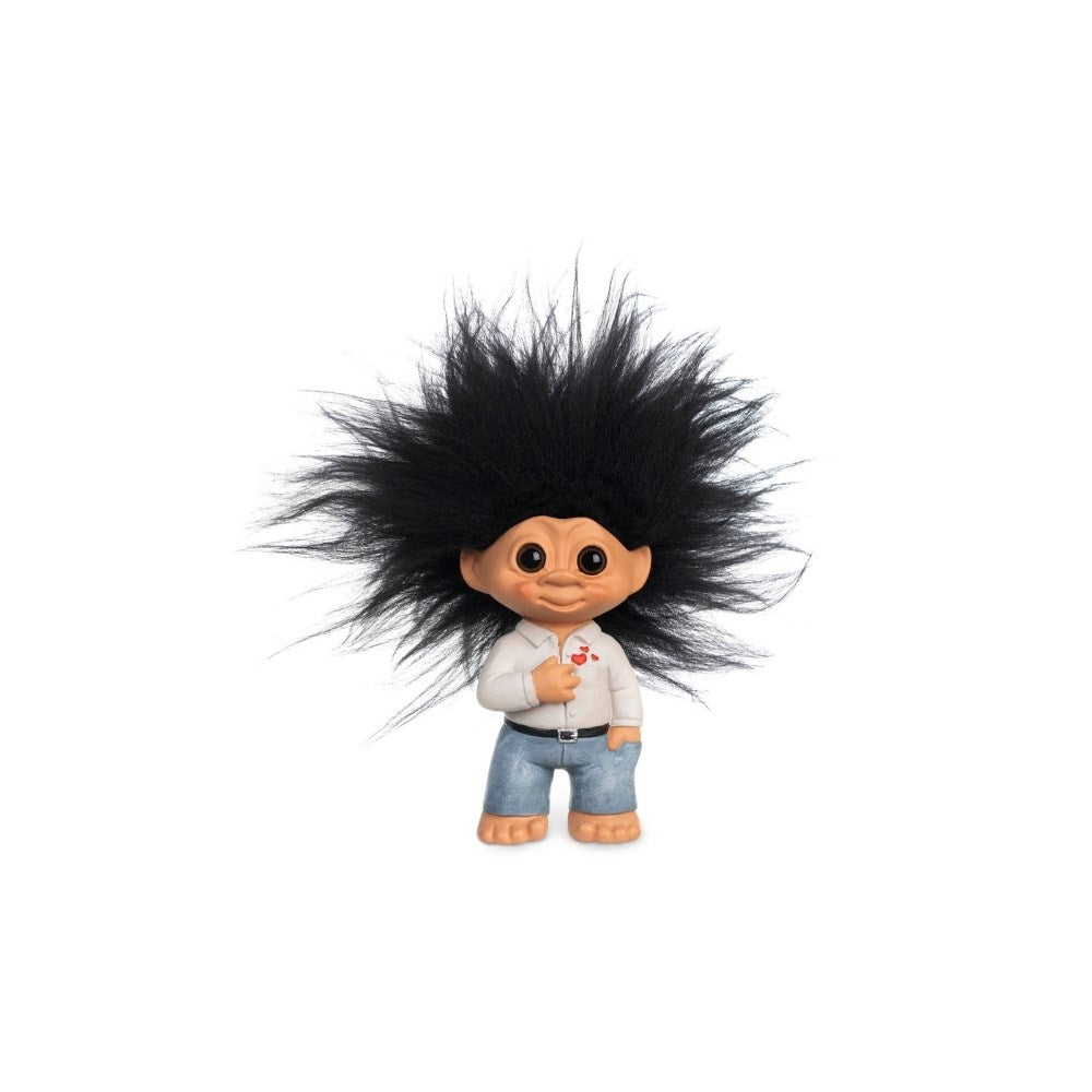 Lyckotroll World's Best Dad. Firande troll. Höjd: 9 cm. Material: Polyresin, fårskinn.