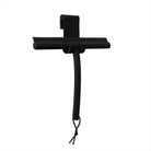 Duschskrapa med krok. Svart. Silikon. H 20 cm, B 25 cm, D 2,5 cm.