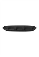 Vela Ljusstake Oval 40 cm Svart. Mått: Höjd 3 cm, Längd 40 cm, Bredd 14 cm. Material: Stengods